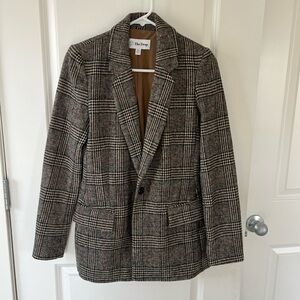 The Drop Plaid Blazer - Black and Brown